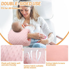 KAKIBLIN pink-baby-feeding-arm-pillow soft-mesh closeup highlights breathable fabric