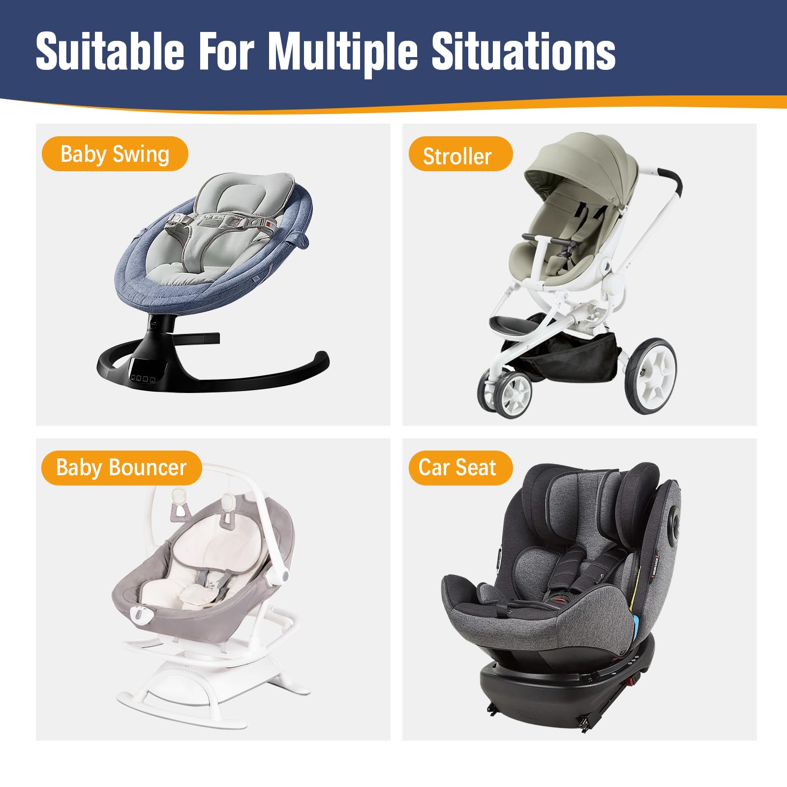 KAKIBLIN pushchair travel pillow with soft cotton comfort.