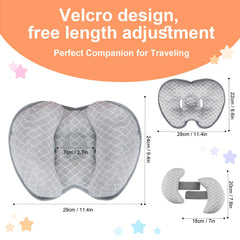 KAKIBLIN removable neck pillow adjusts width for growing babies during flights