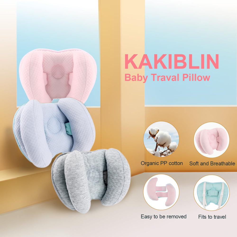 KAKIBLIN travel-friendly lightweight baby head pillow ideal for strollers and cars