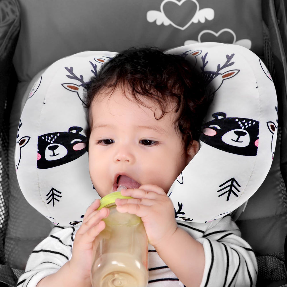 KAKIBLIN travel pillow shown in stroller for secure, comfy rides.