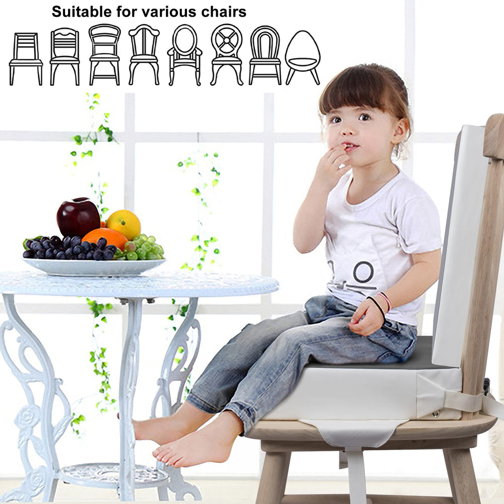 Kalawen booster seat adjustability settings illustrate easy height and backset changes.