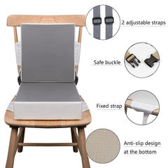 Kalawen booster seat strap close-up highlights secure buckle and wide contact area.