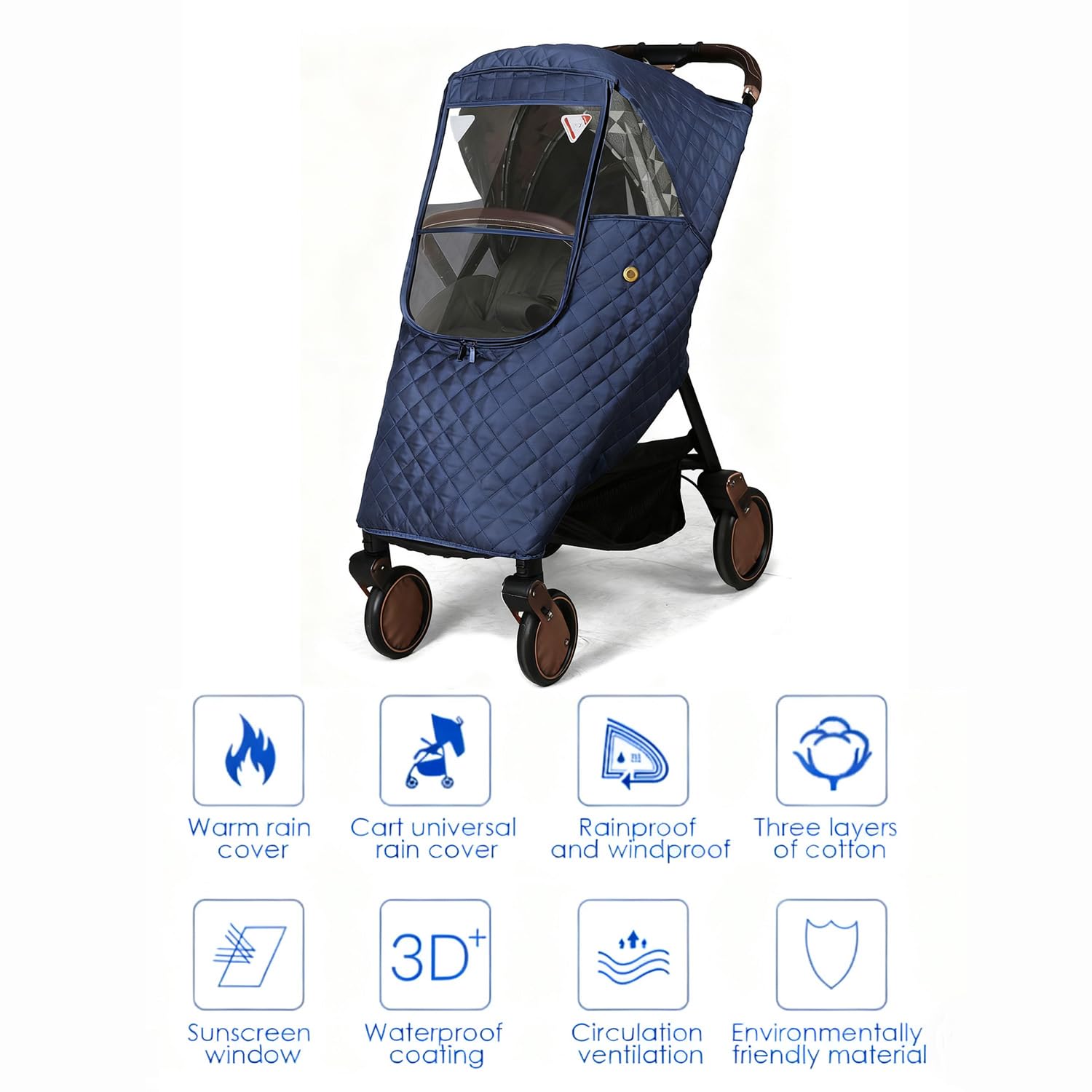 KALDEHVEST winter-stroller-cover back-pocket storage for bottles and toys