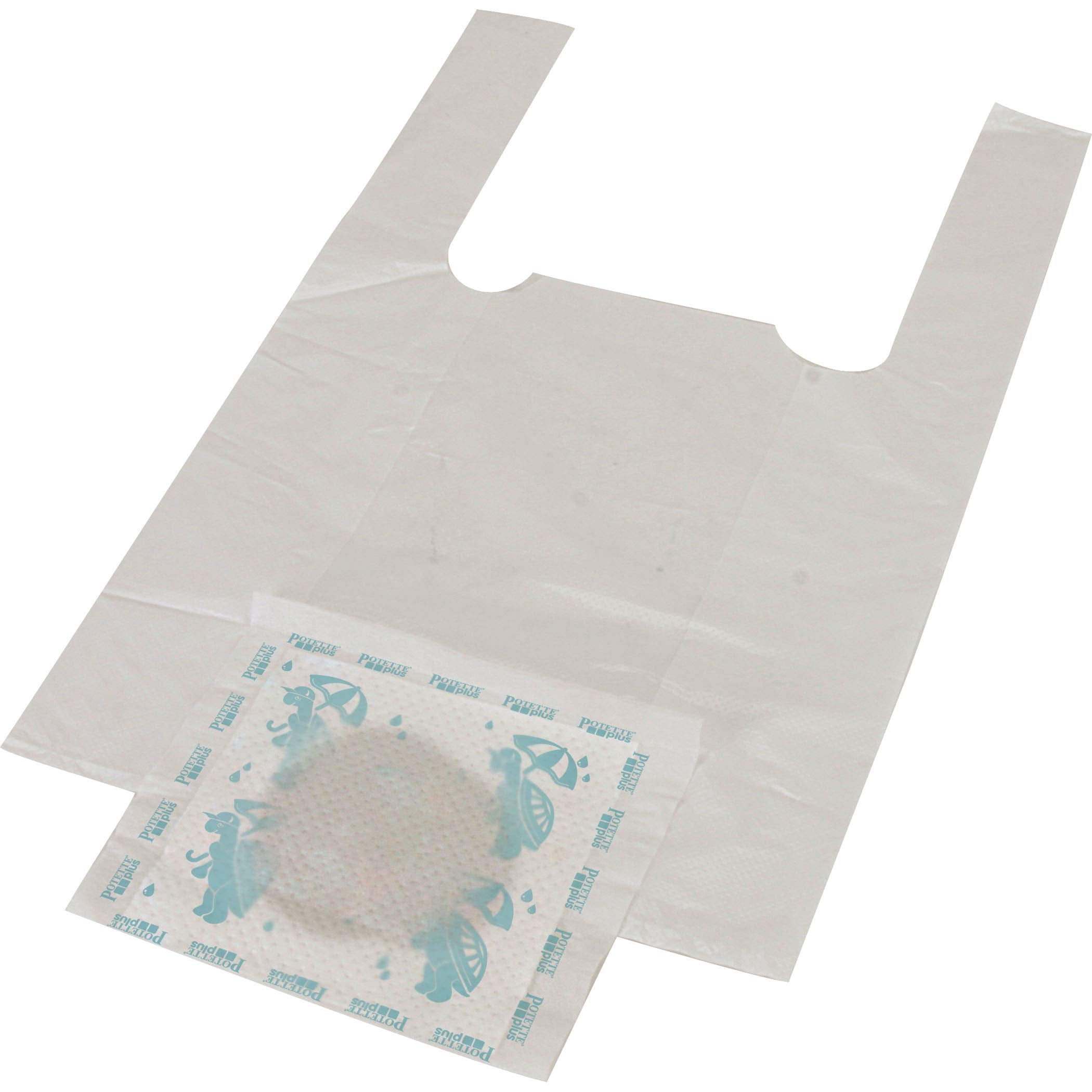 Kalencom Potette Plus liner being used in travel potty for mess-free cleanup