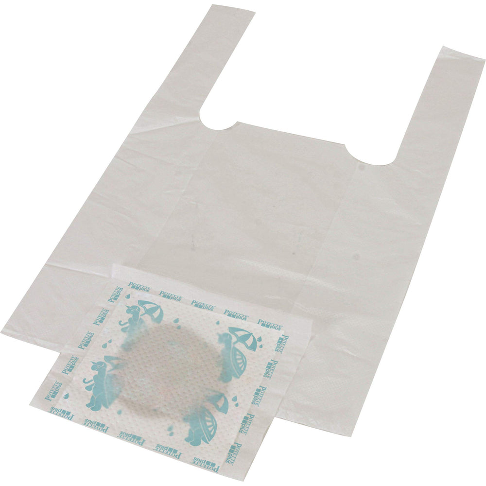 Kalencom Potette Plus liner being used in travel potty for mess-free cleanup