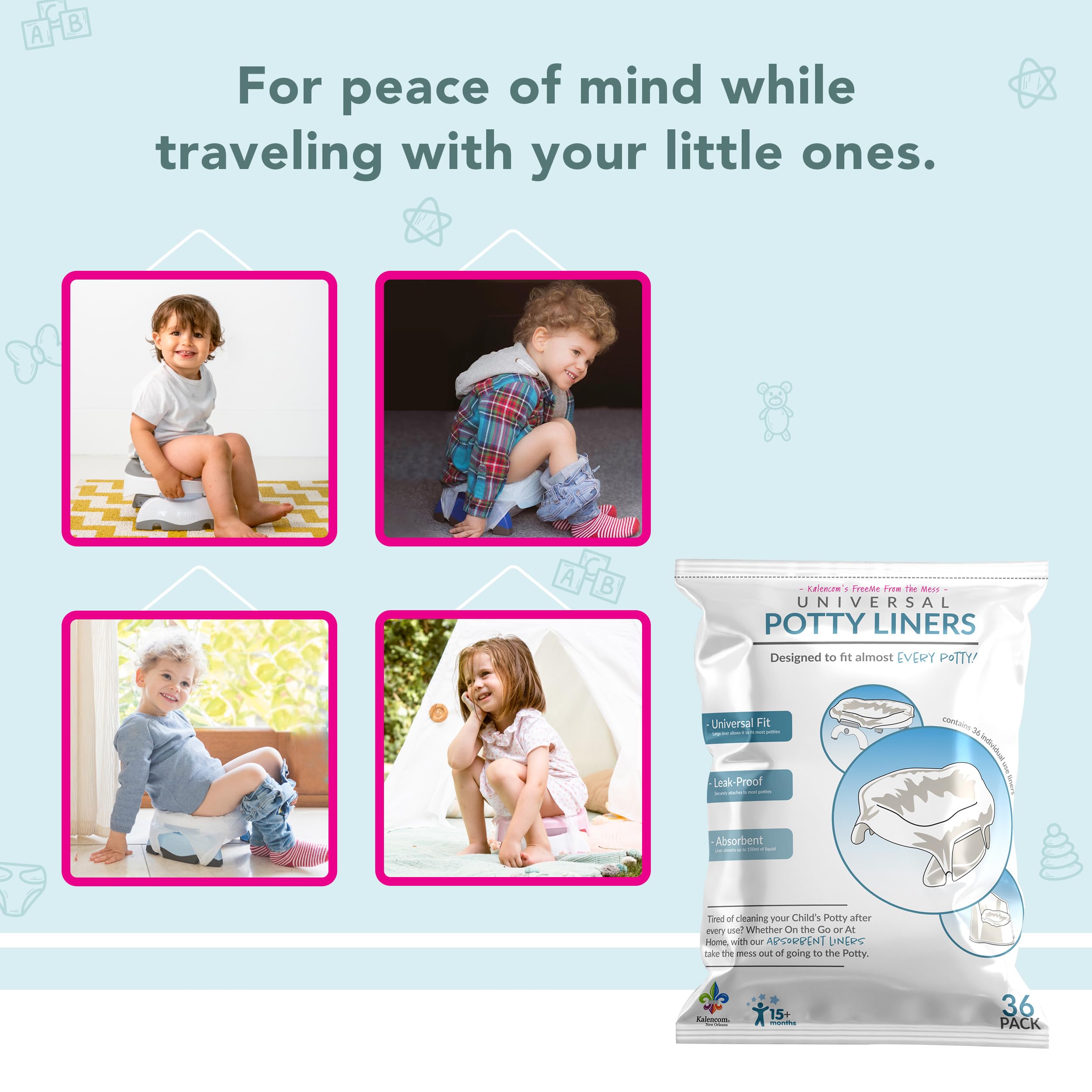 Kalencom Universal Potty Liners simple disposal process after use