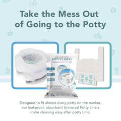 Kalencom Universal Potty Liners are leakproof and absorbent for mess-free moments