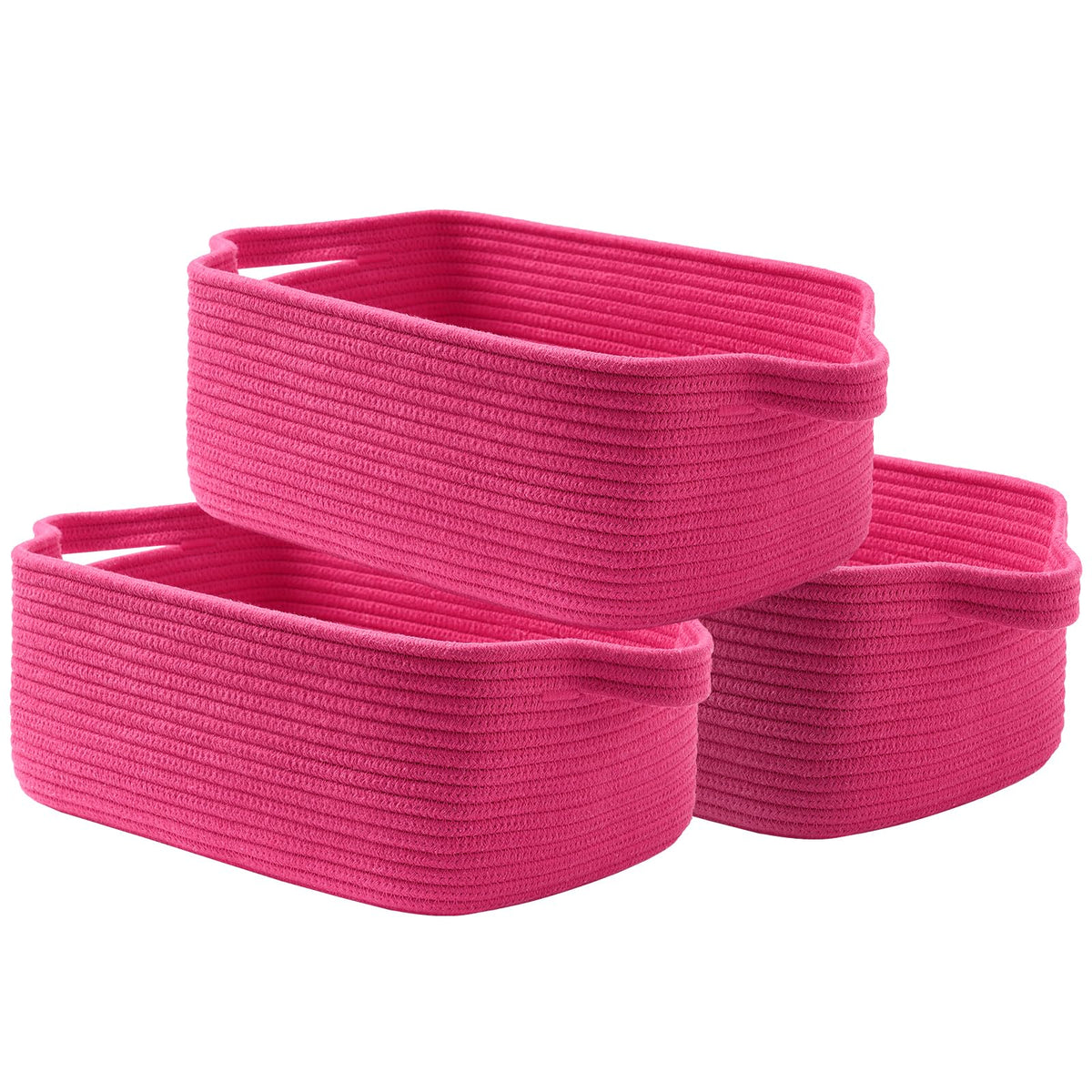KALLAX small woven basket hot pink on shelf for compact storage and organization