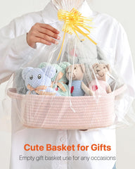 KALLAX small woven basket used as toy storage for kids' rooms and pet toys.