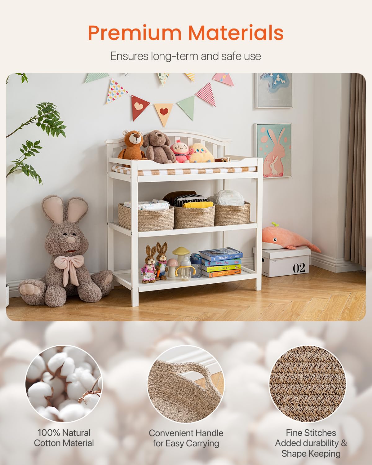 KALLAX small woven basket in bathroom organizes toiletries with soft texture