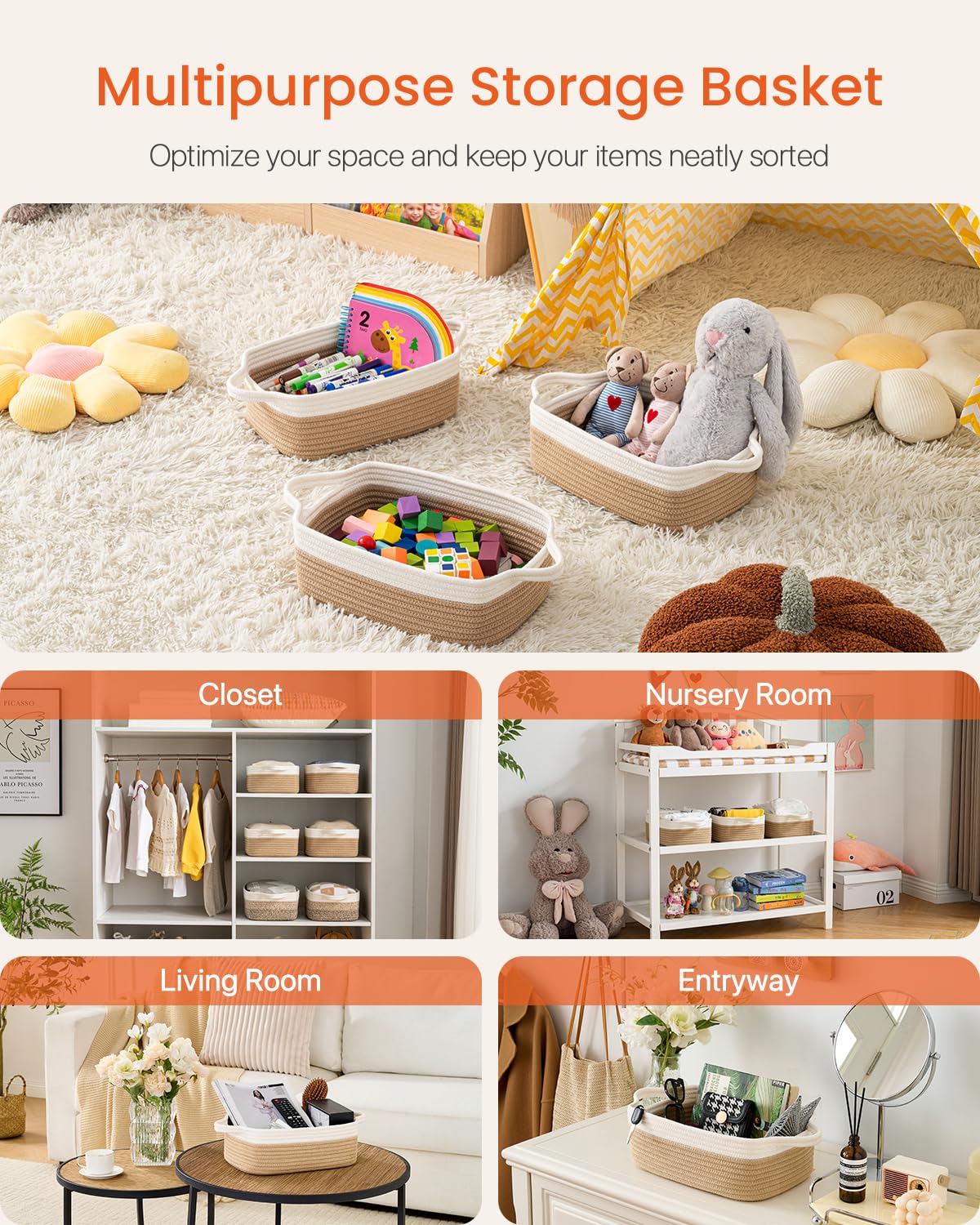 KALLAX small woven basket bathroom-storage blends with decor while concealing essentials.