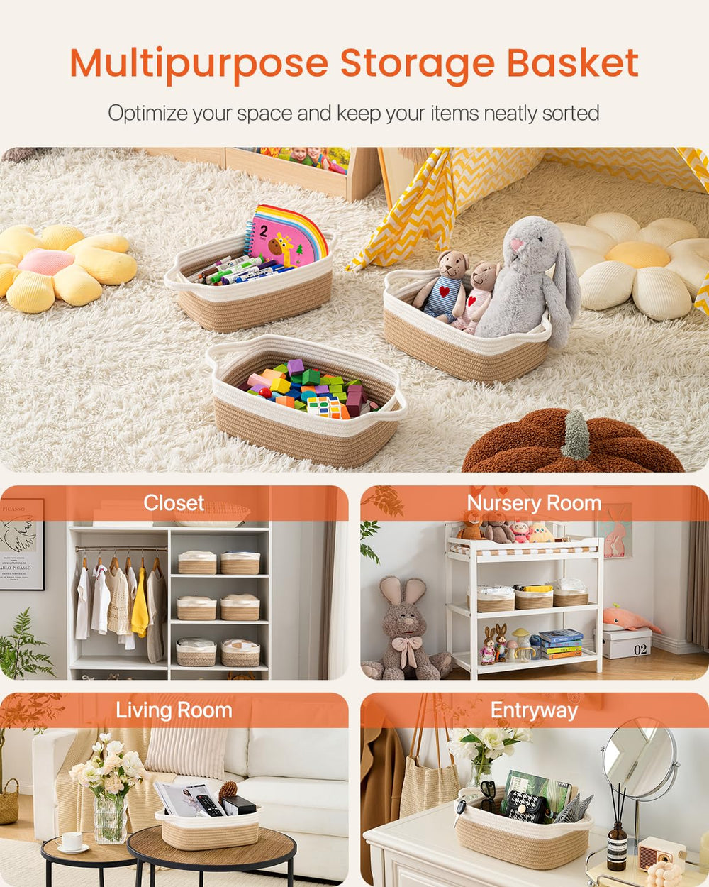 KALLAX small woven basket bathroom-storage blends with decor while concealing essentials.