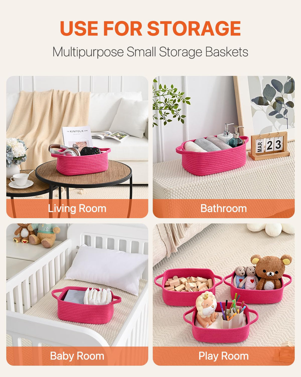 KALLAX small woven basket bathroom storage for towels and toiletries.