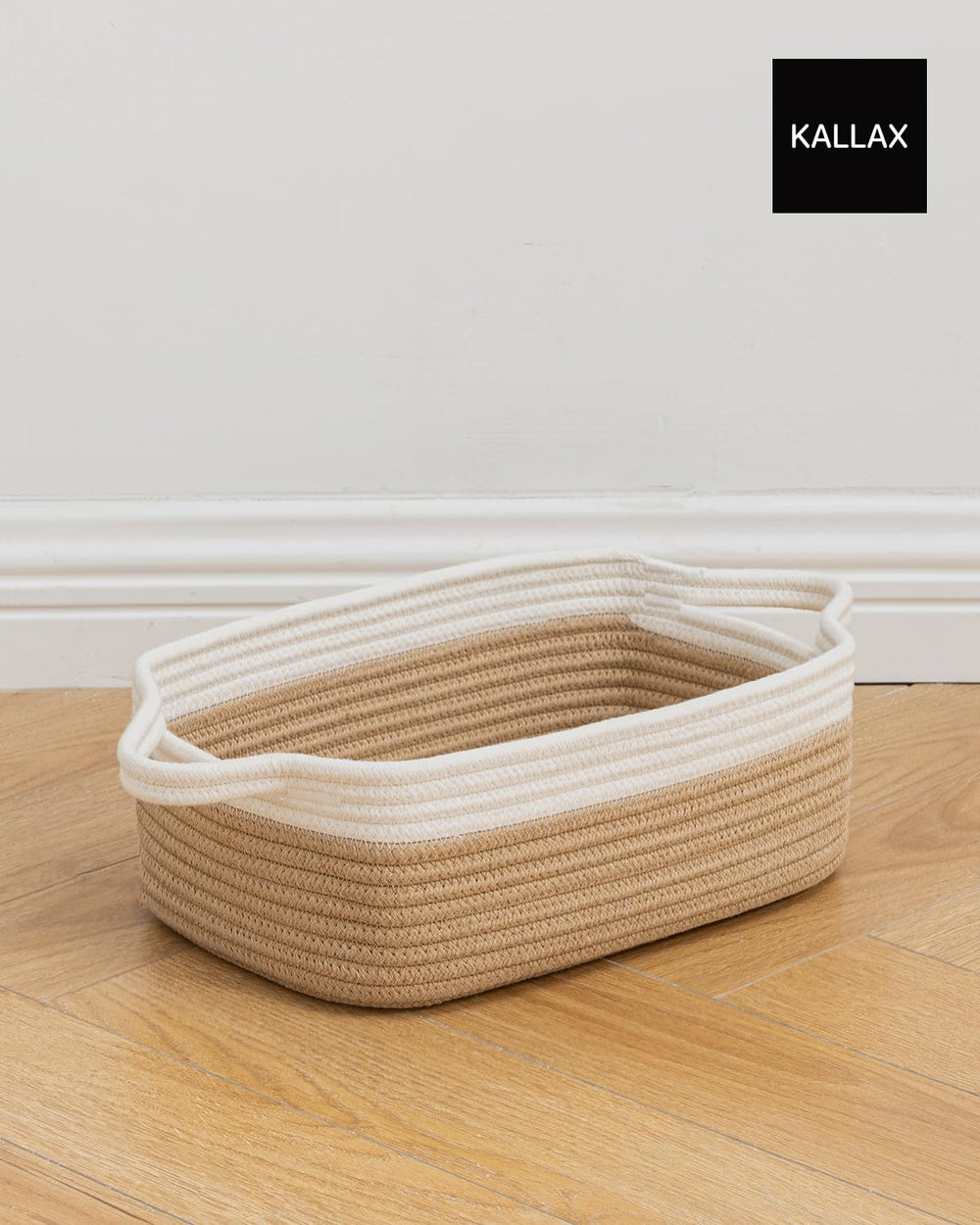 KALLAX small woven basket closet-decor adds warmth to shelves.