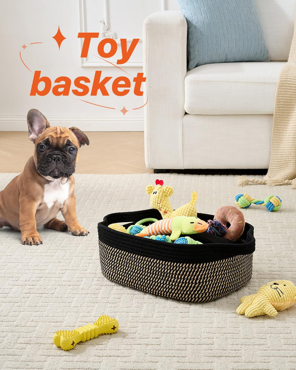 KALLAX small woven basket closeup cotton rope texture conveys soft, durable material