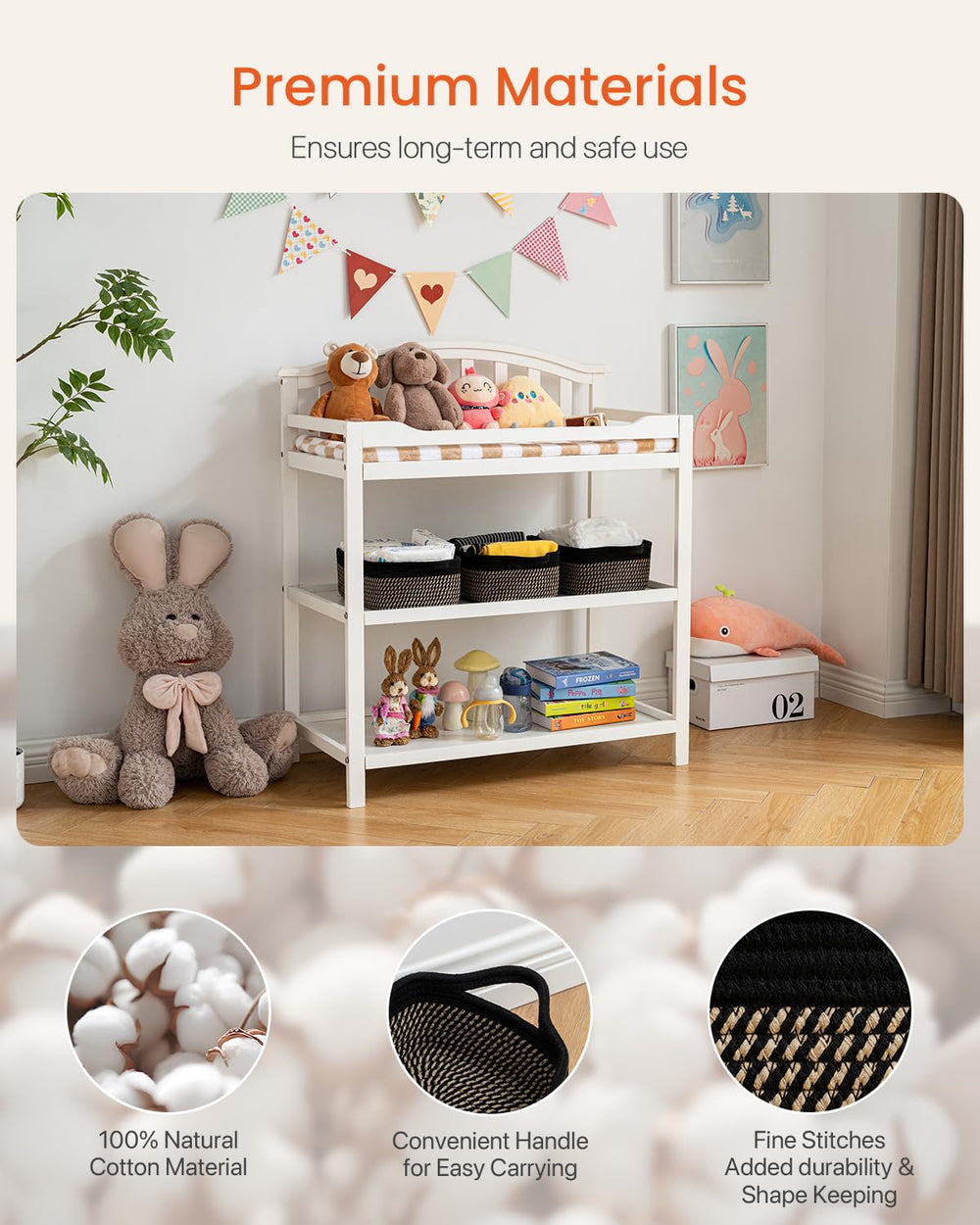 KALLAX small woven basket bathroom toiletries look organized and accessible.