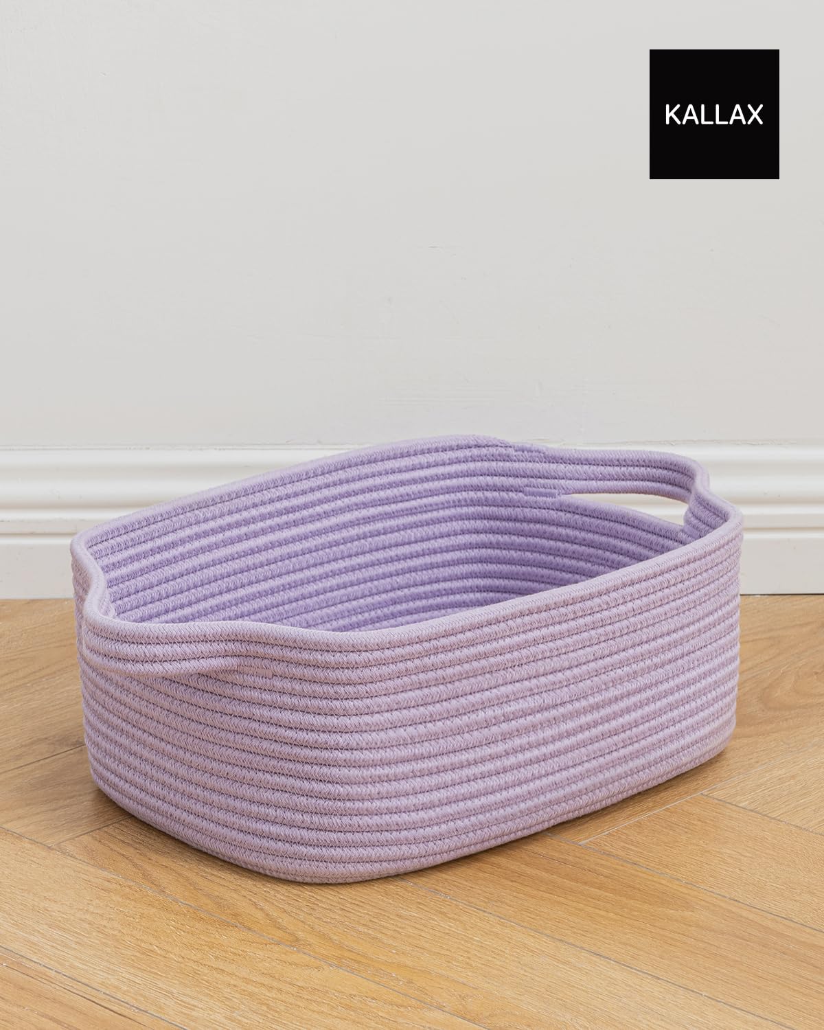 KALLAX small woven basket dog toy basket keeps play area organized.