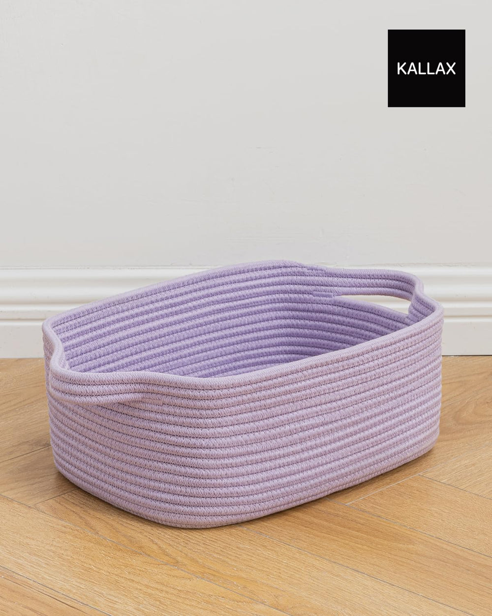 KALLAX small woven basket dog toy basket keeps play area organized.