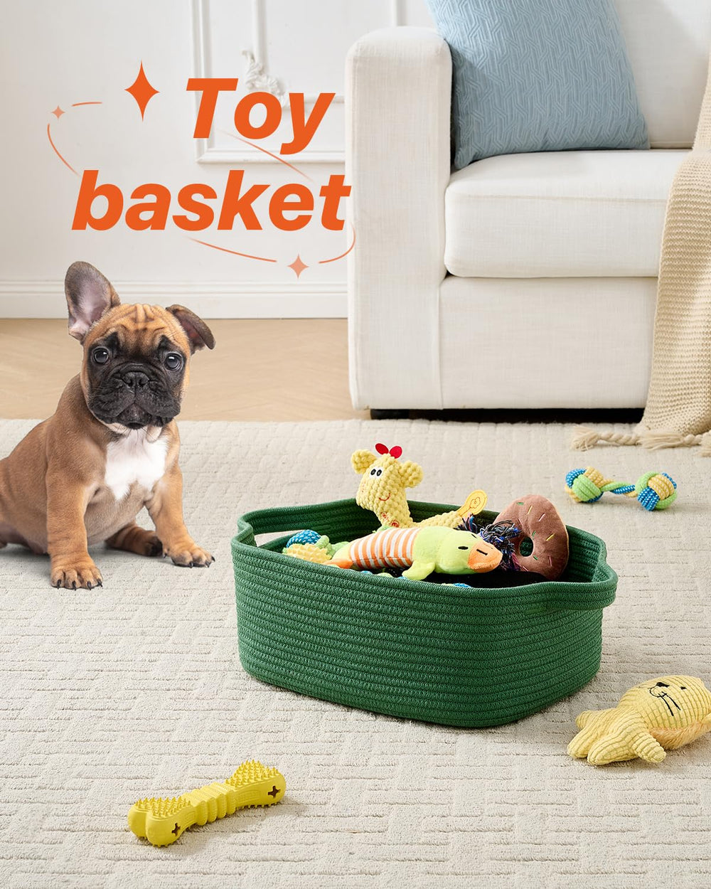 KALLAX basket ready for gifting as a stylish home-organizing present.