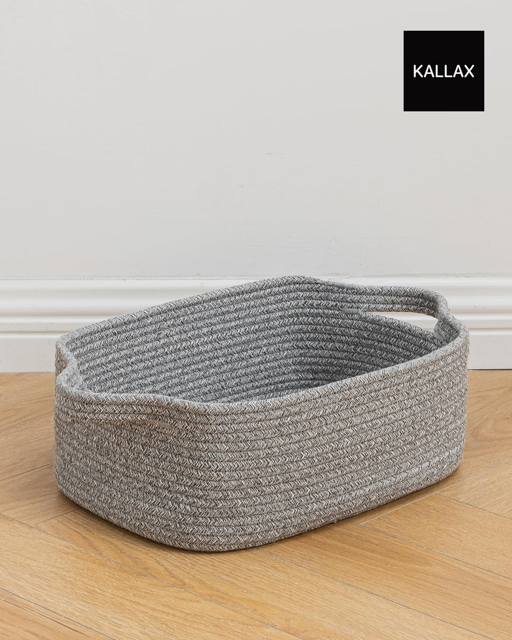KALLAX small woven basket living room display adds warmth and texture.