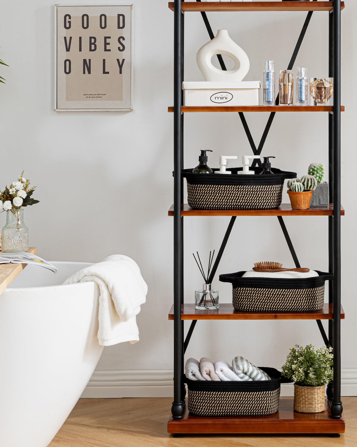 KALLAX small woven basket natural cotton rope feels soft and durable.