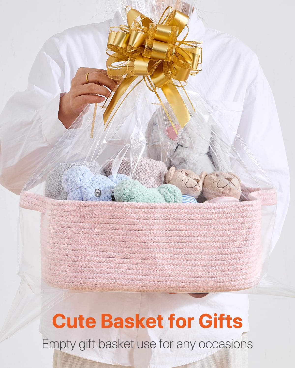 KALLAX natural cotton rope basket shows soft, durable texture for safe daily use.
