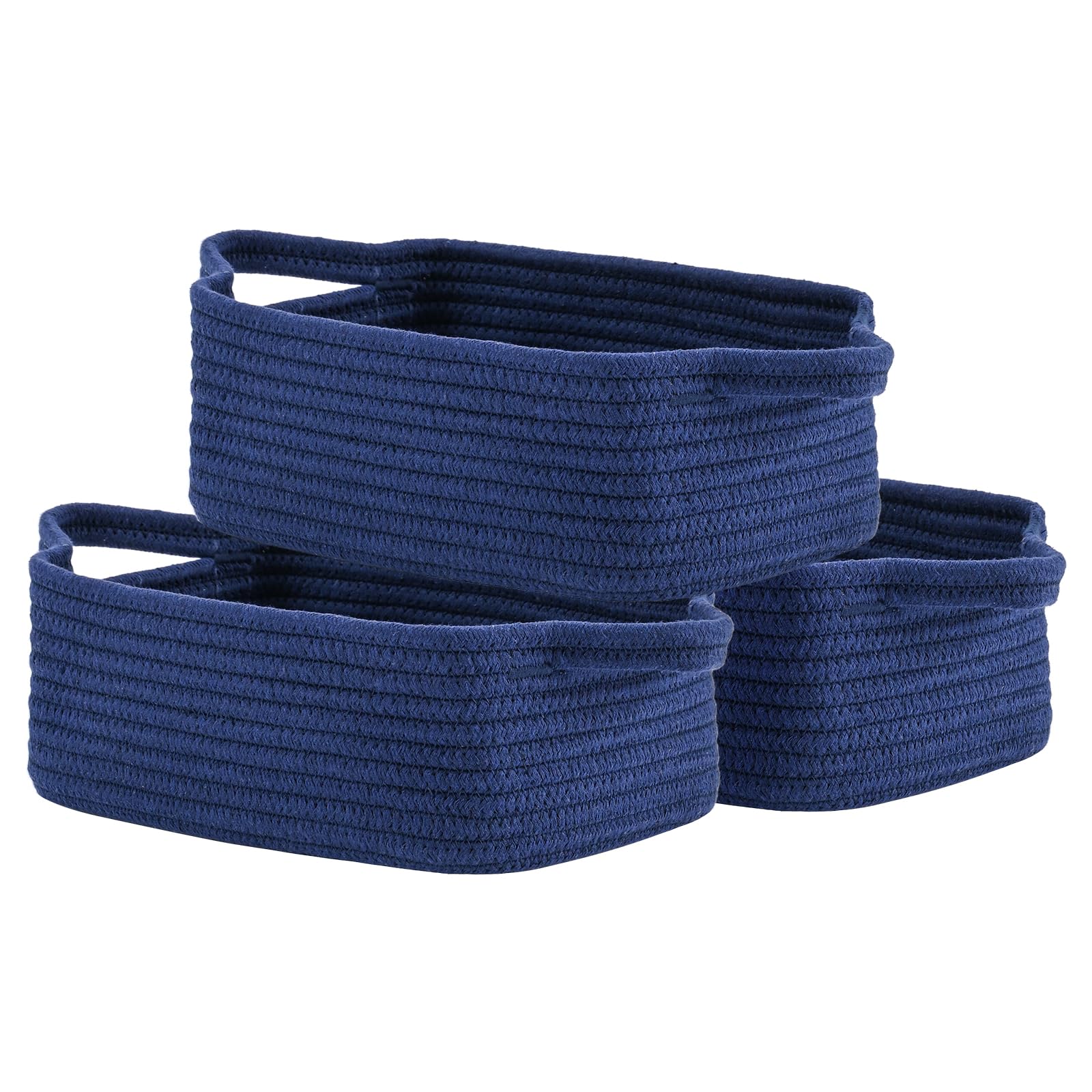 KALLAX small-woven-basket navy on shelf helps tidy small spaces