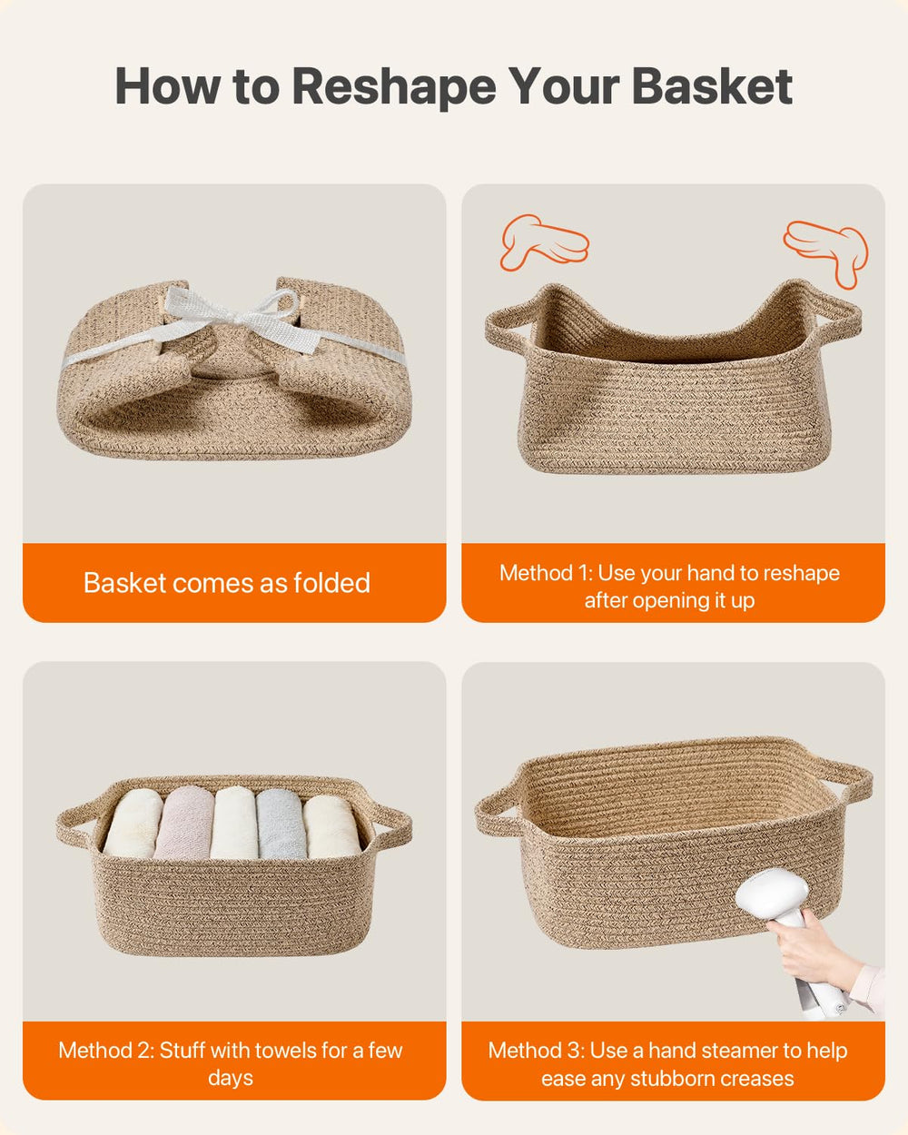 KALLAX small woven basket with neutral color blends with modern or rustic decor