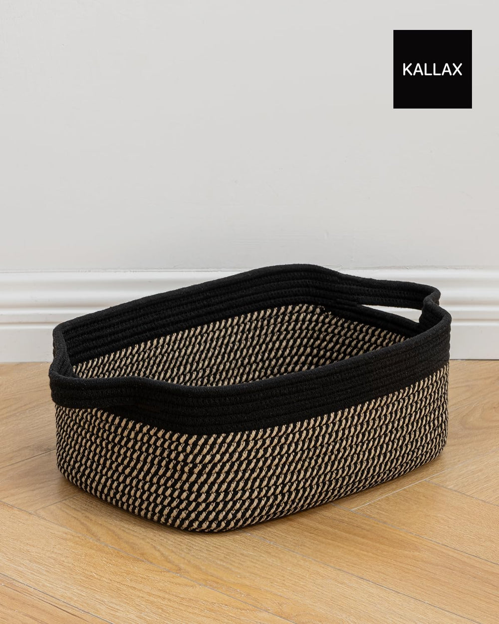 KALLAX small woven basket nursery organizer keeps diapers and toys neatly within reach