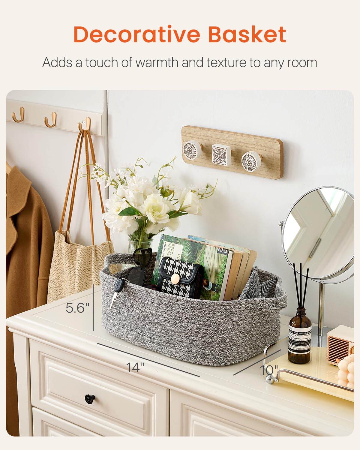 KALLAX small woven basket on a shelf offering extra storage and tidy display.