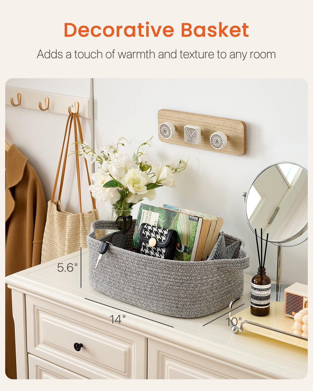 KALLAX small woven basket on a shelf offering extra storage and tidy display.
