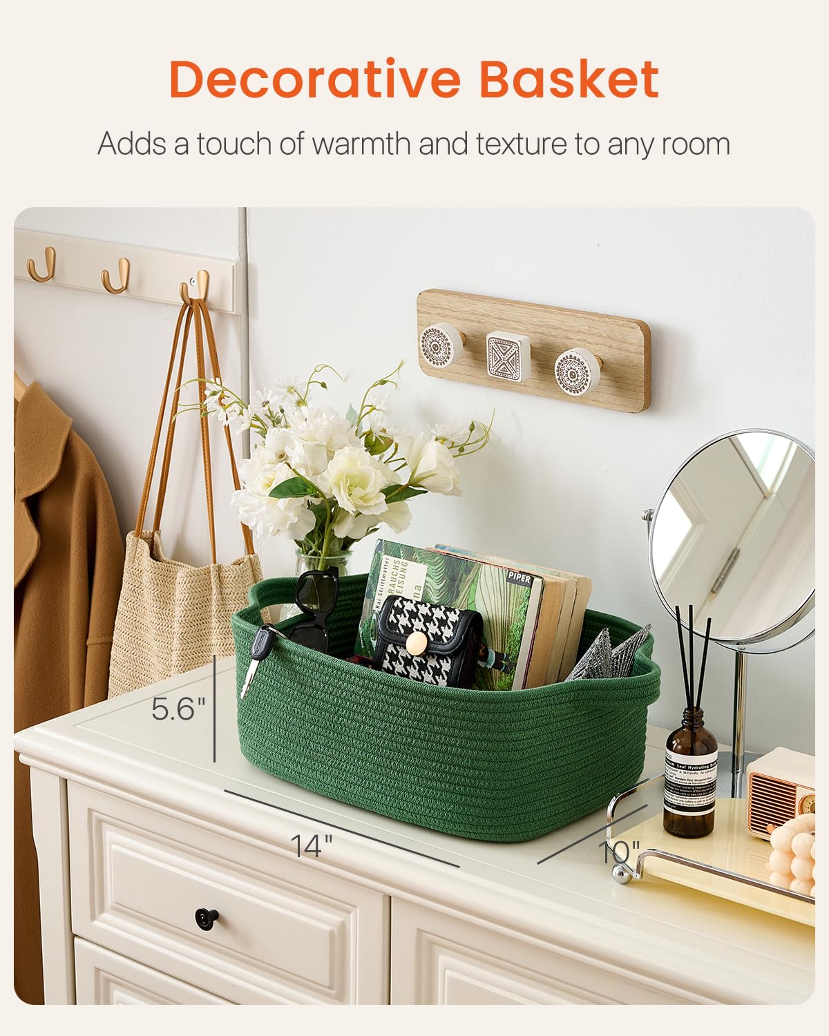 KALLAX small woven basket on shelf demonstrates space-saving versatility for small rooms.