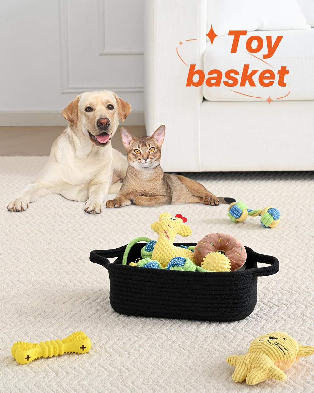 KALLAX shelf-decor basket adds warm texture while concealing small odds and ends