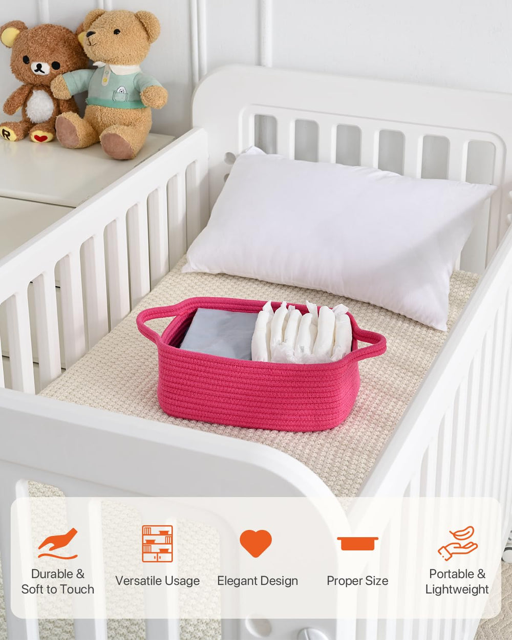 KALLAX small woven basket soft cotton rope and durable weave.
