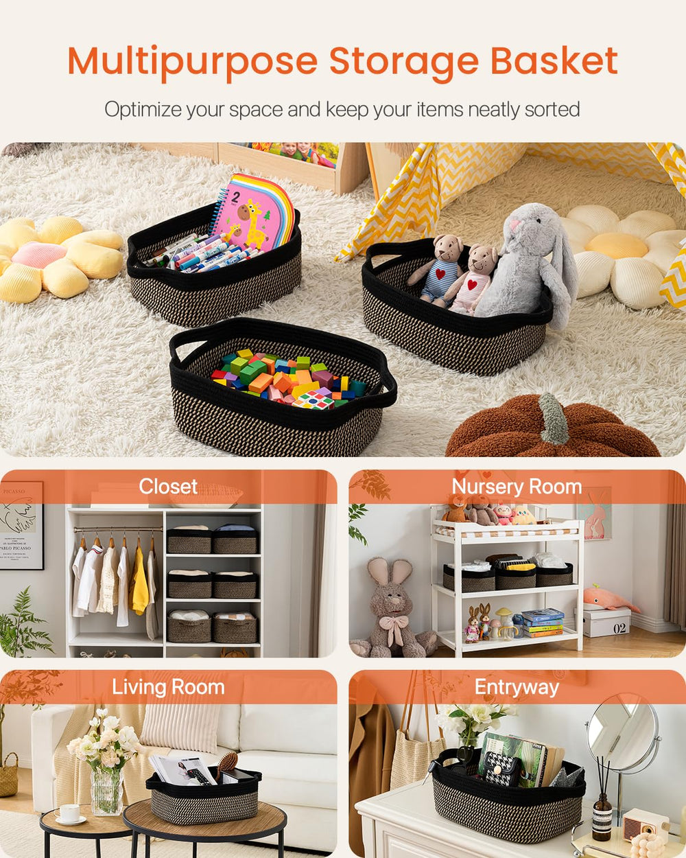 KALLAX small woven basket towel storage keeps bathroom essentials neat