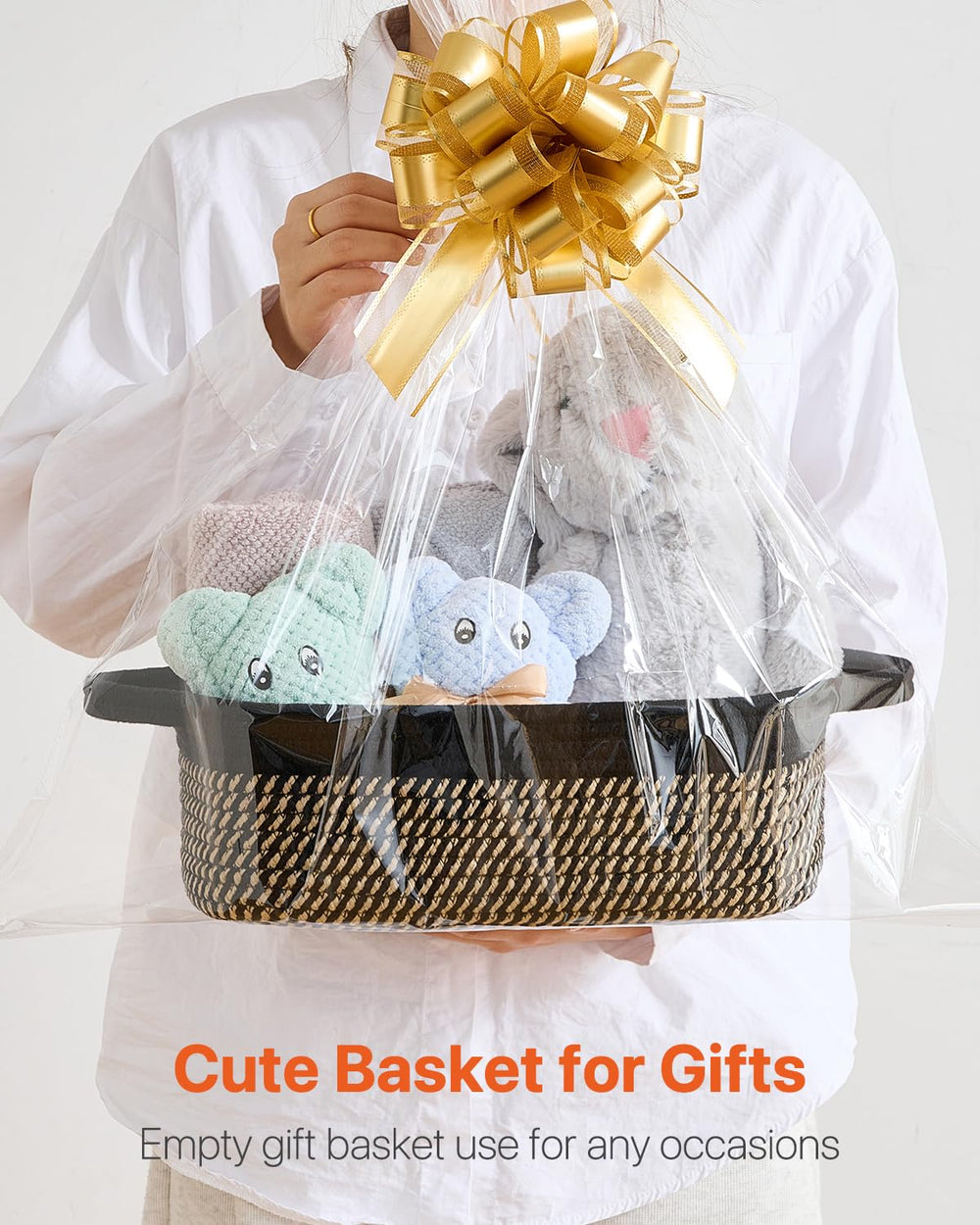 KALLAX small woven basket towels organized in bathroom or linen closet.
