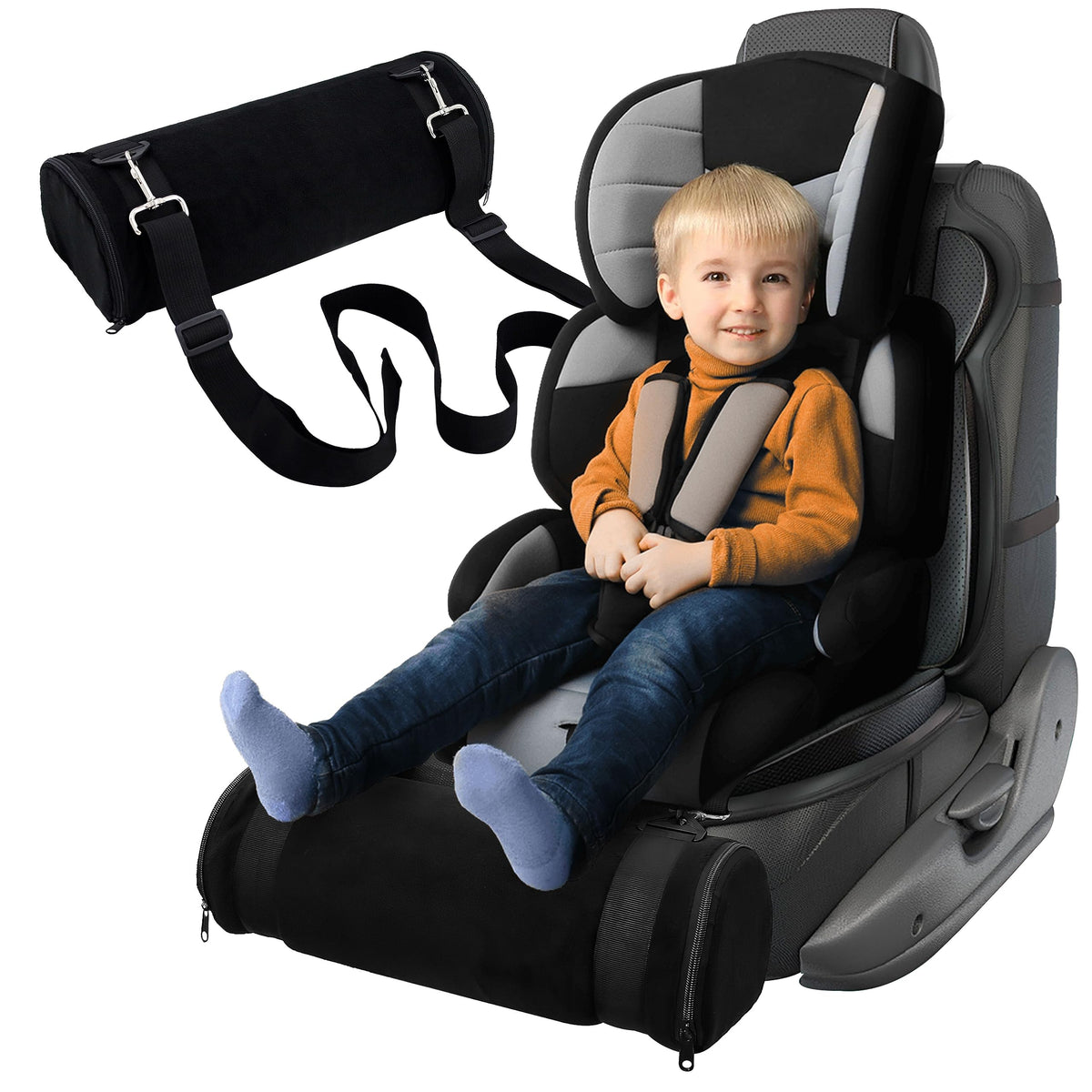 Kalnweis car seat foot rest memory cotton core delivers plush comfort during family road trips.