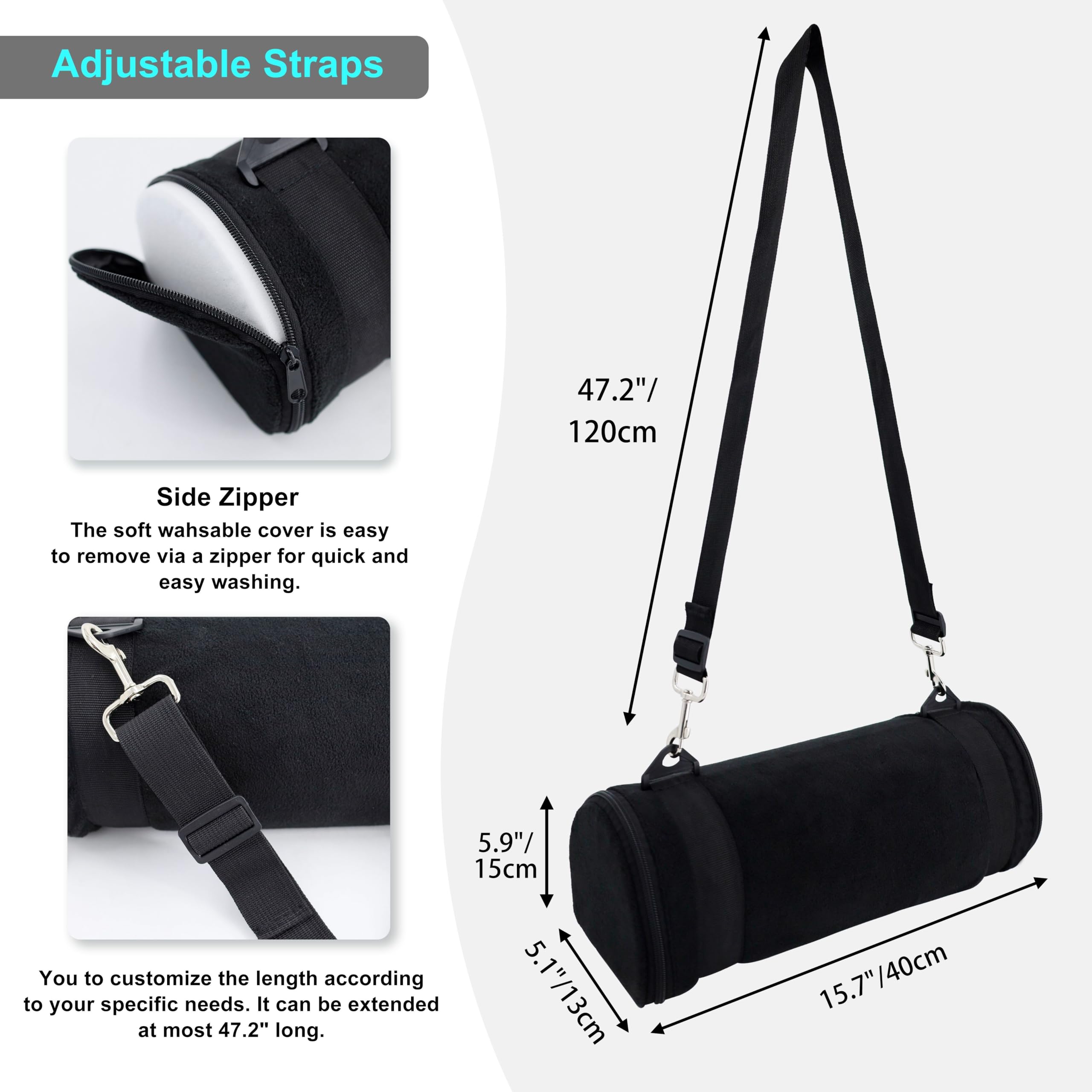 Kalnweis car seat foot rest outer cover with zipper for quick inner core removal.