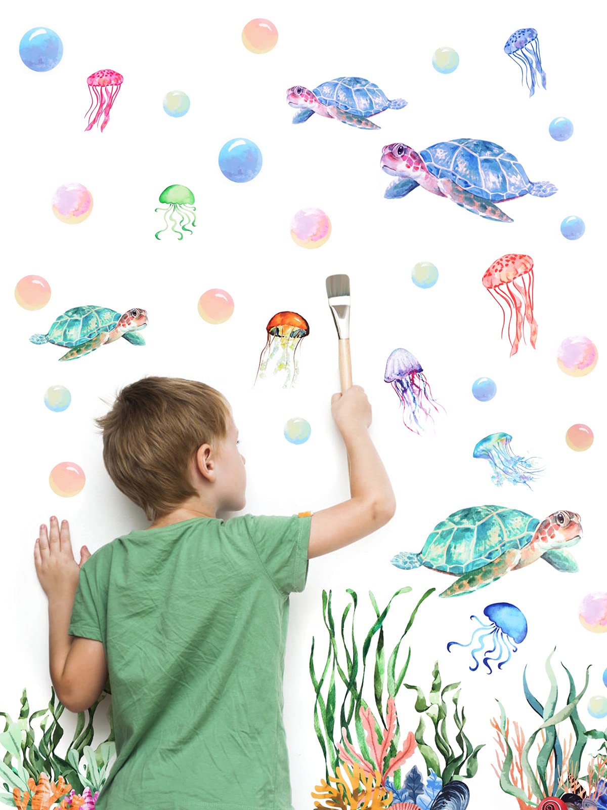 Kalolary nursery decor sea life wall decals inspires joyful exploration.
