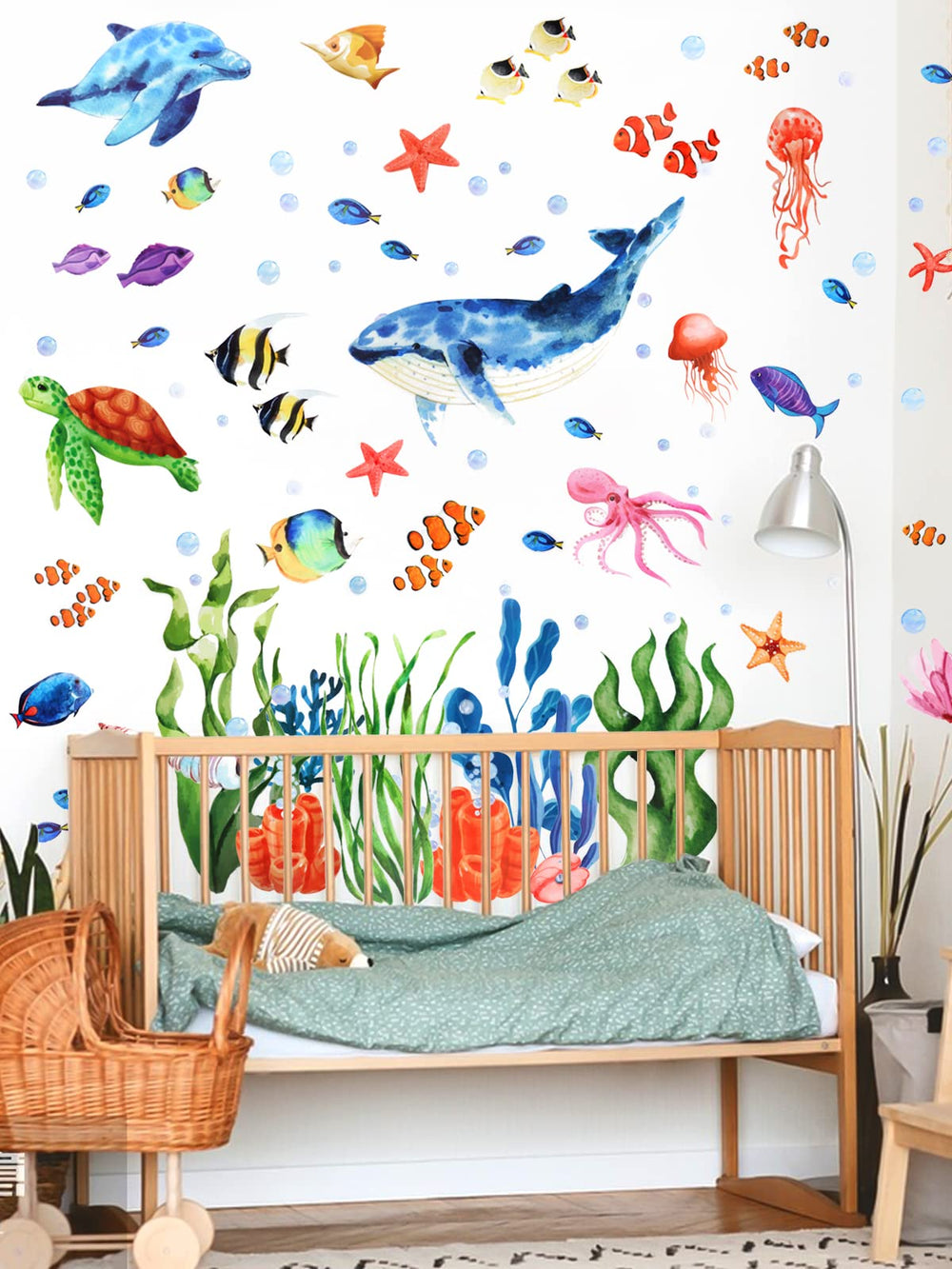Kalolary Under The Sea jellyfish decal brings color and gentle movement to decor
