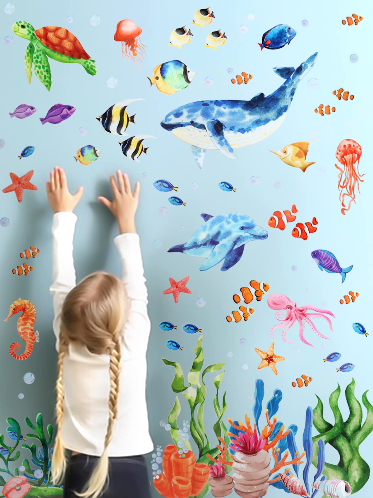 Kalolary Under The Sea starfish decal enhances corners with bright friendly sea life