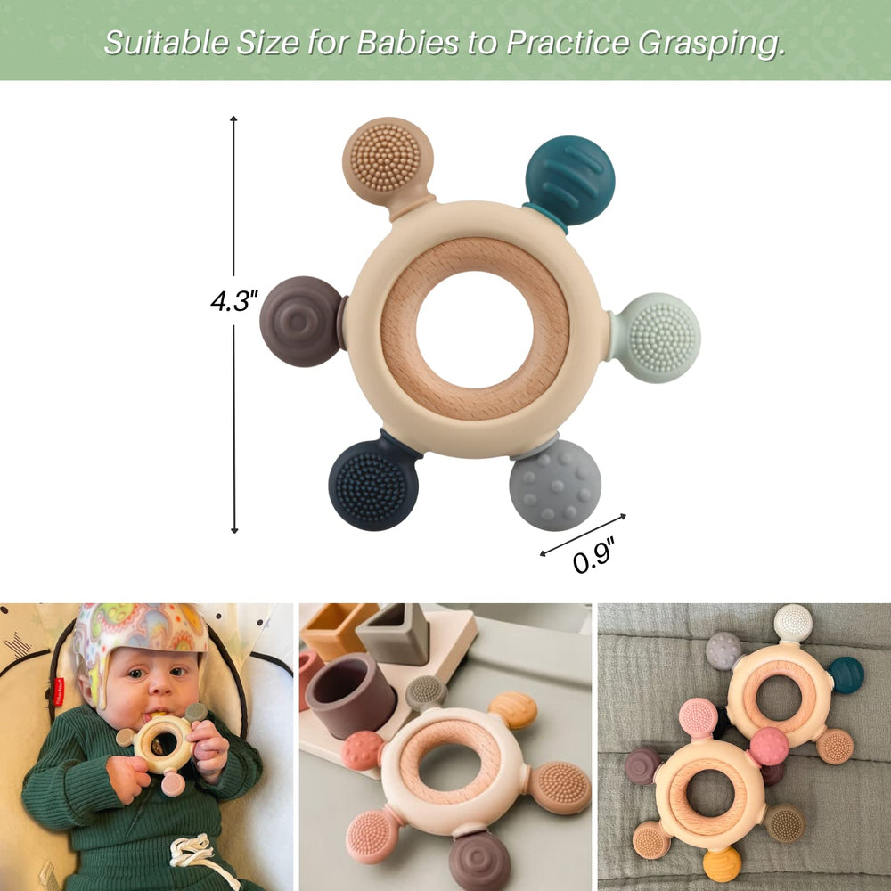 Kalovin teether wooden ring preview gray in use