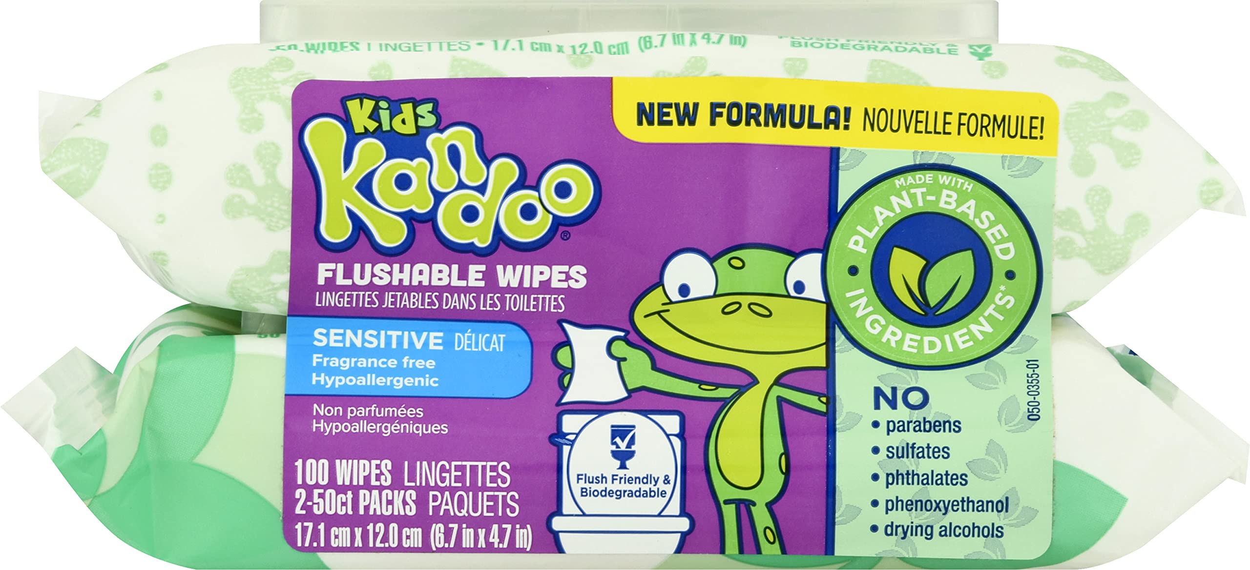 Kandoo flushable wipes with a sensitive toddler flip-top lid for quick, gentle cleanups on the go.