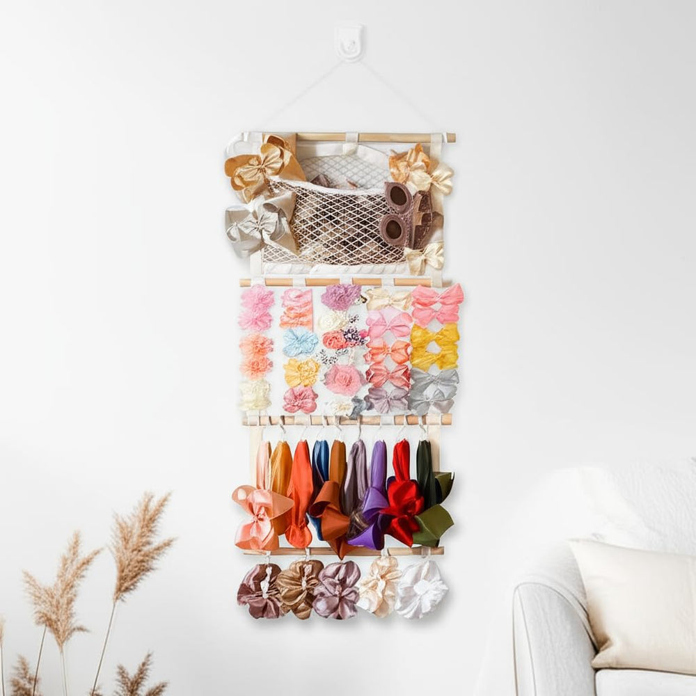 Kangaroo detachable headband holder system enables easy wall repositioning.