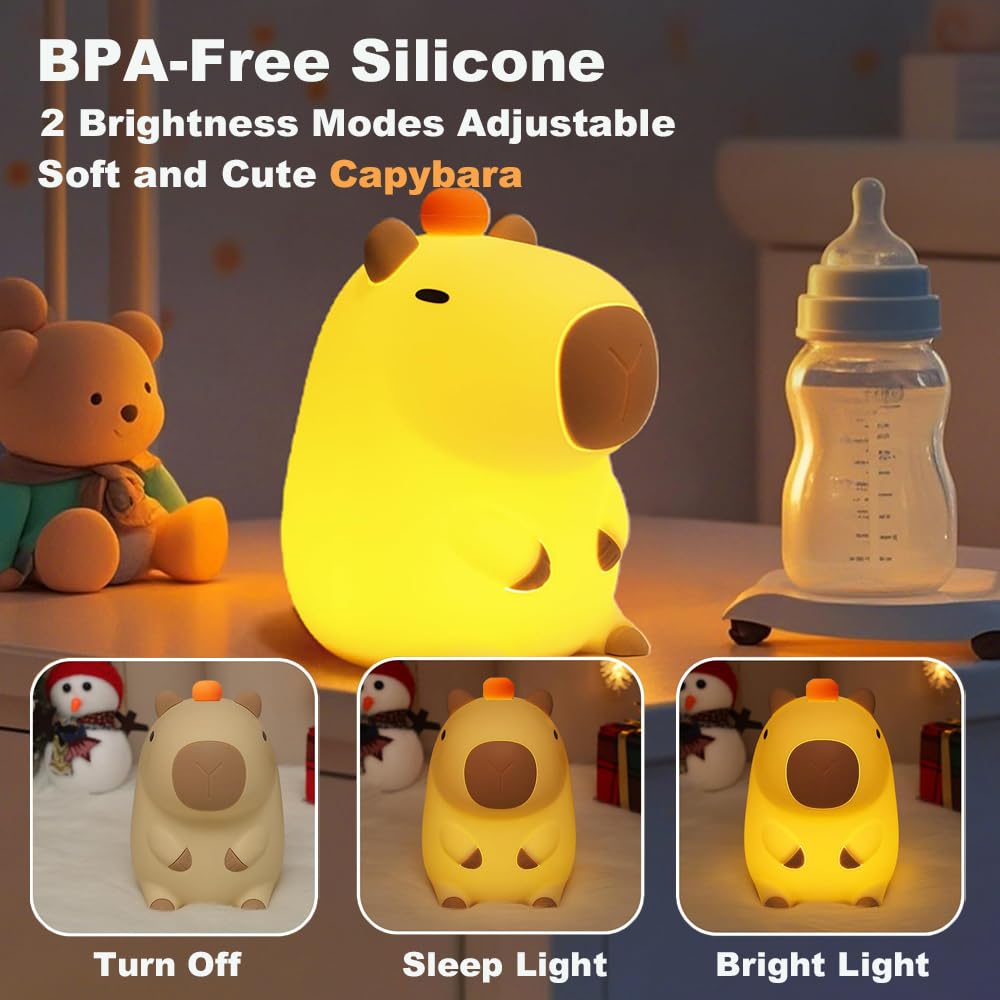 KangTen CHEN Capybara Night Light soft glow supports calm evenings and reading time.
