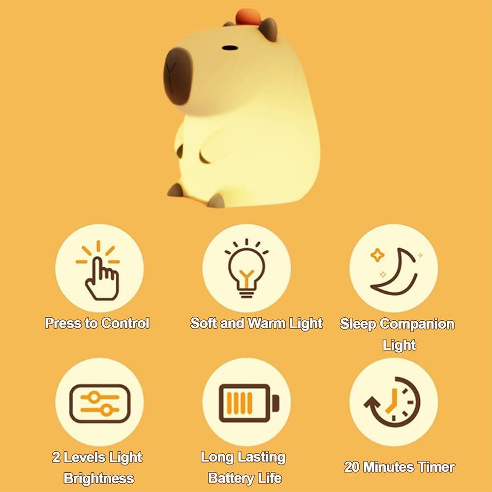KangTen CHEN Capybara Night Light makes a charming Christmas gift for kids.