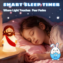 KangTen CHEN Jesus Night Light battery and timer display with 10-hour runtime
