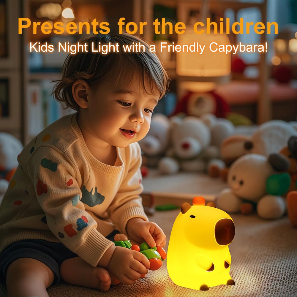 KangTen CHEN Capybara Night Light demonstrates kid-safe silicone that’s comfortable to touch.