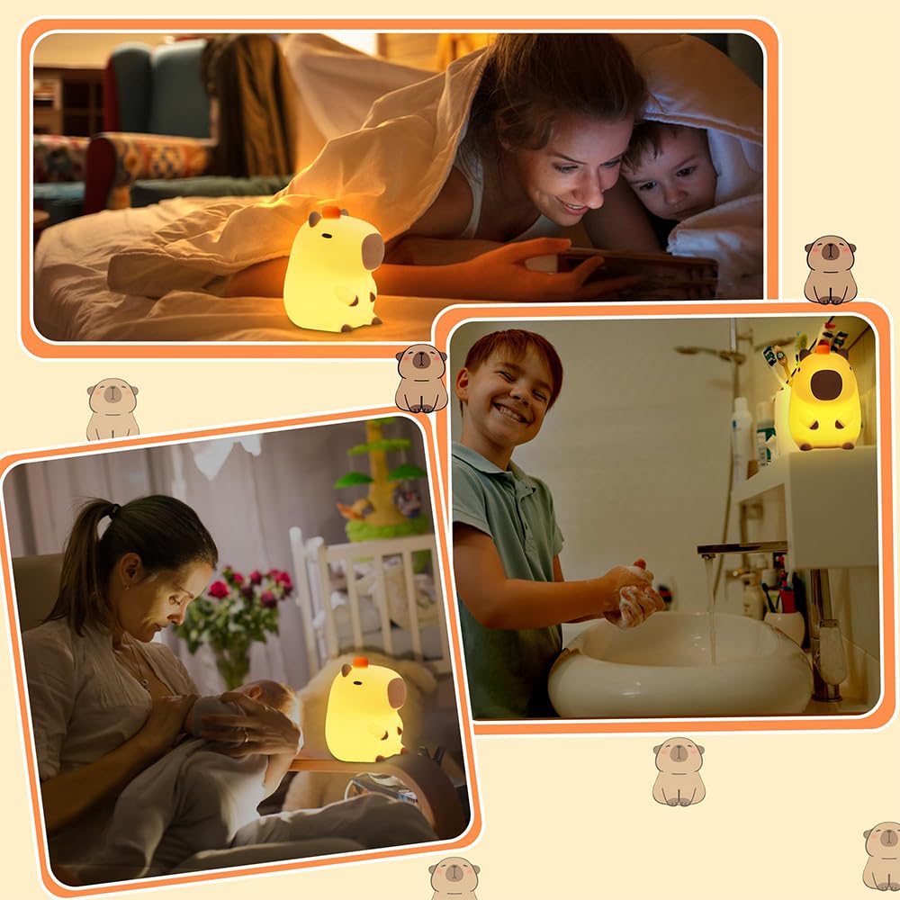 KangTen CHEN Capybara Night Light portable USB design ideal for travel and sleepovers.